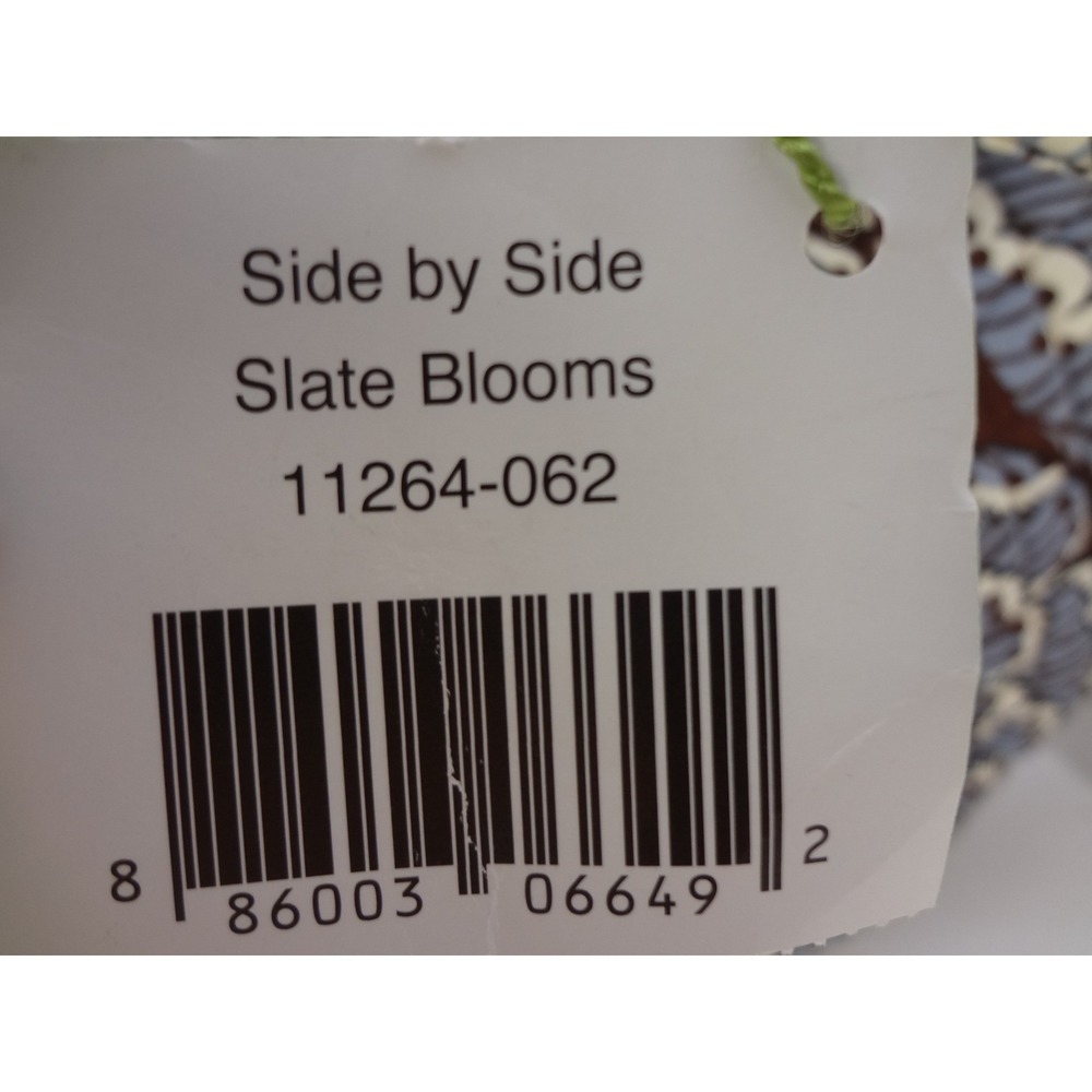 Vera Bradley Side by Side Tote Slate Blooms Quilted Floral Shoulder Bag - Picture 8 of 8